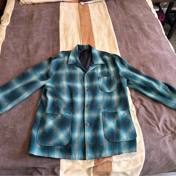Vintage wool TFW Jacket green ombré men’s large - Picture 1 of 4